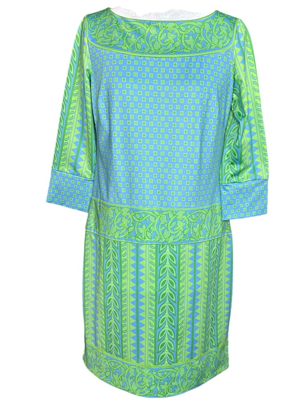 Gretchen Scott Border Jersey Shift Dress. Size Small